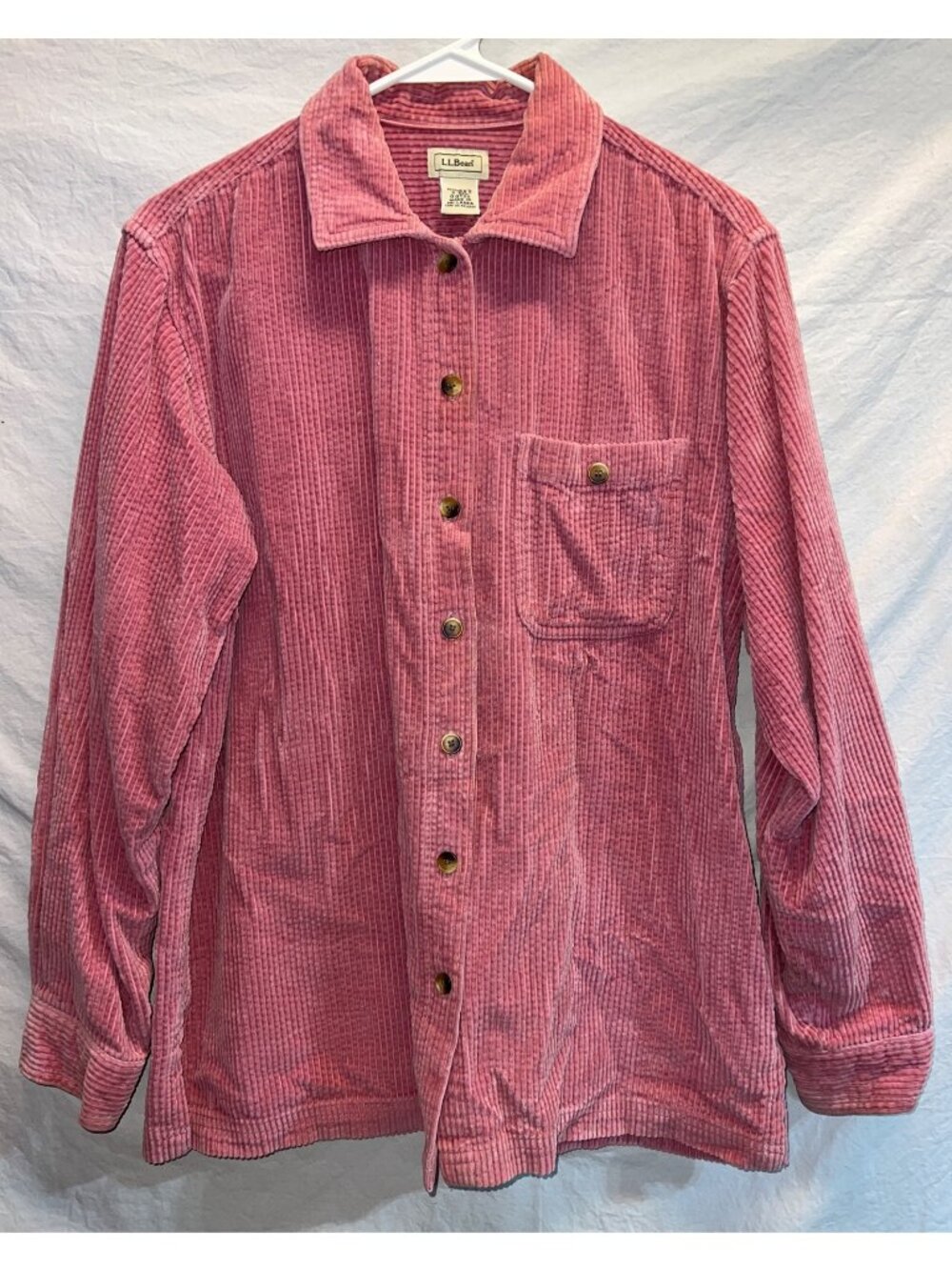 L.L. Bean Womens Pink Corduroy Button-Down Shirt S-Regular 100% Cotton Sri Lanka